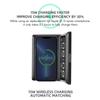 Multifunctional Digital Mirror Clock 15W Wireless Charging Alarm Clock with Large Dimmable Display