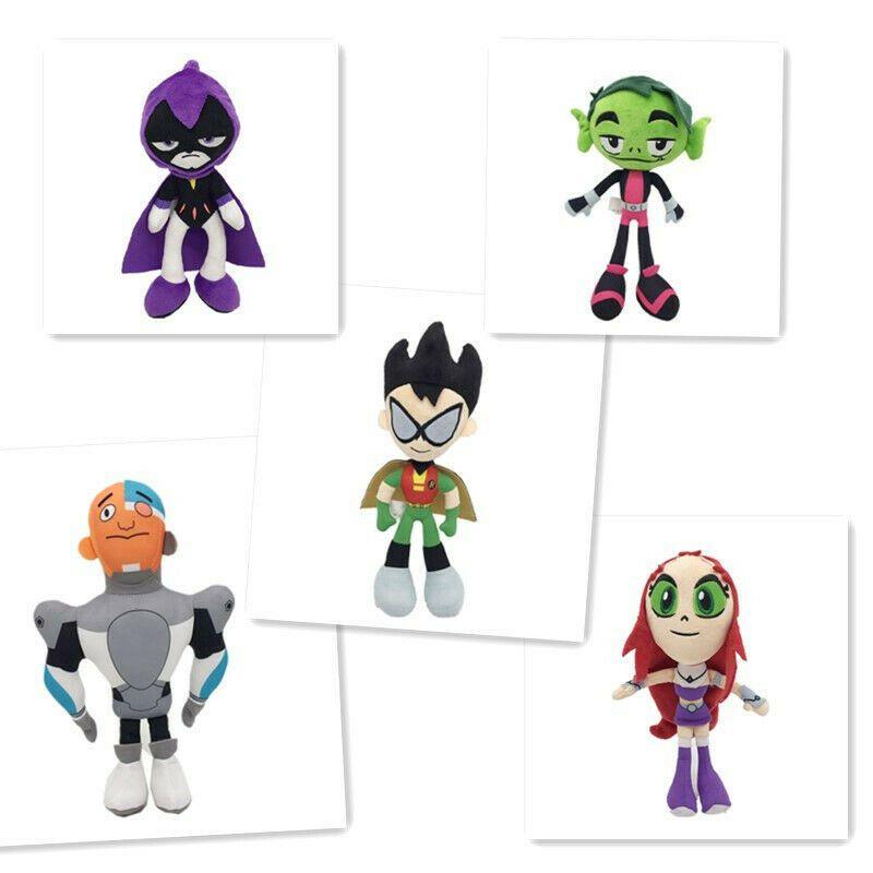Teen Titans 10" Go Robin Cartoon Robin Cyborg Beast Boy Raven Starfire Toy Plush