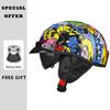 Half Face Motorcycle Helmets ABS Vintage Half Face Helmet Casco Moto Motorcycle Open Half Helmet Biker Pilot DOT Approved M-XXL