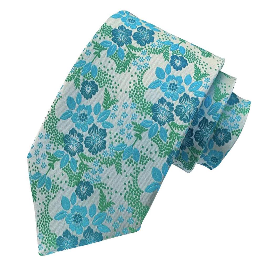 ONE LIMITATION Men's Tie, Suit, Business, Floral Pattern, Casual, Stylish, NK005 (Green 278)