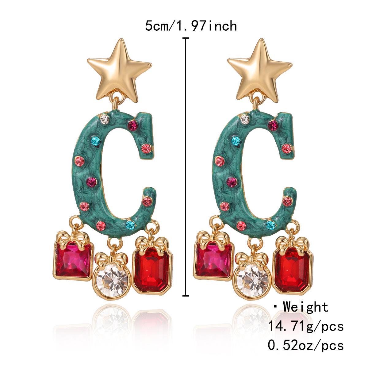

Kenjie Exaggerated Christmas Tree Earrings - Unique Acetate Sheet Design