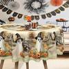 Halloween Pumpkin Haunted House Themed Tablecloth, Table Party Decorative Cloth Pastoral Atmosphere Decorative Tablecloth