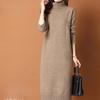 Turtleneck Sweater Dress for Women Solid Color Mid-length Knee-length Knitted Sweater Loose Long-sleeved Pullover Autumn and Winter