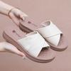Ladies Summer Open Toe Wedge Sandals New Fashion Cross Strap Slippers Soft Bottom Non-slip Sandals Comfortable Flat Casual Shoes