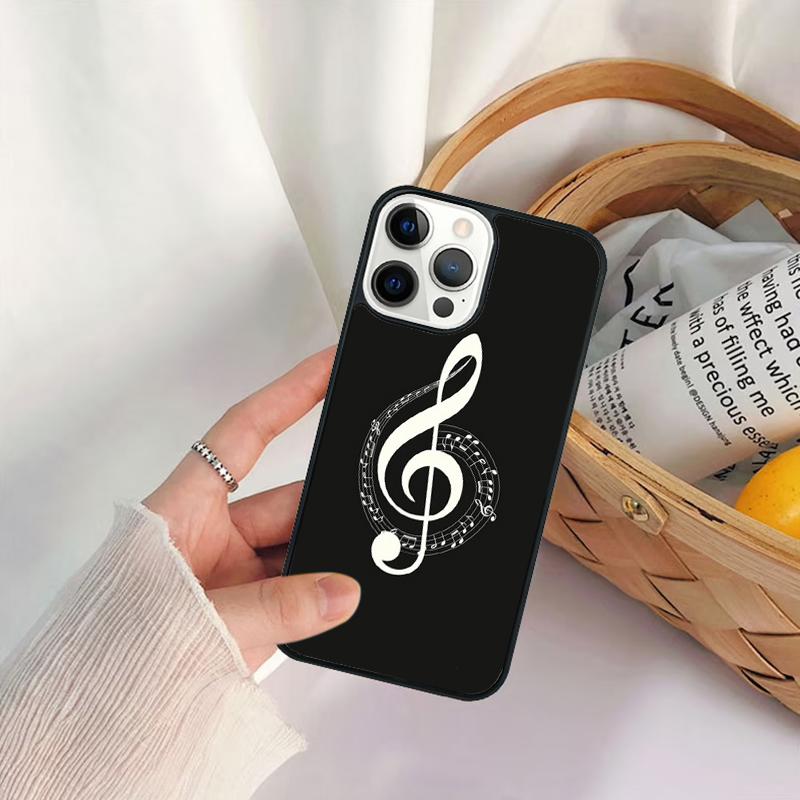 Treble Clef Music Note Phone Case For iPhone 17 Air 16 15 14 11 12 13 Pro  MAX Plus coque Cover Shell