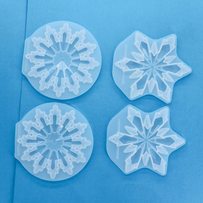 Silicone Snowflake Pendant Mould Christmas Tree Hanging Accessories Epoxy Mold Stylish Home Decoration Making Mold