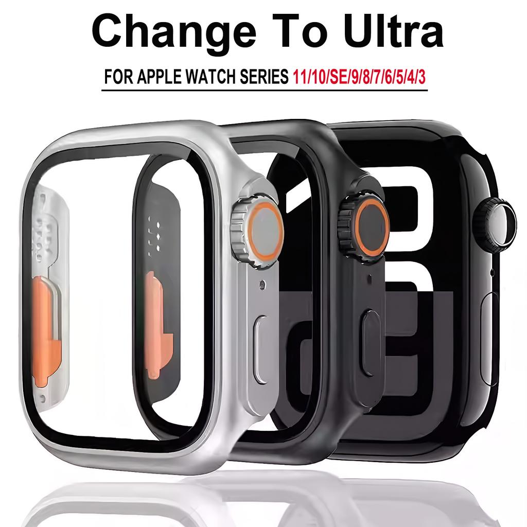 Zmień na Etui Ultra Protector dla Apple Watch 46mm 42mm 45 40mm 44mm Szkło Hartowane Ochronne Ekranu IWatch Seria 11 10 9 8 SE