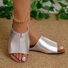 Woman Summer Flat Slippers Casual Round Toe Versatile Shoes for Women Indoor Home Wear Slides Roman Style Solid Soft Sole Slides