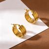 European & American Style Gold-Plated Titanium Steel Wide-Edge Curved Hoop Earrings