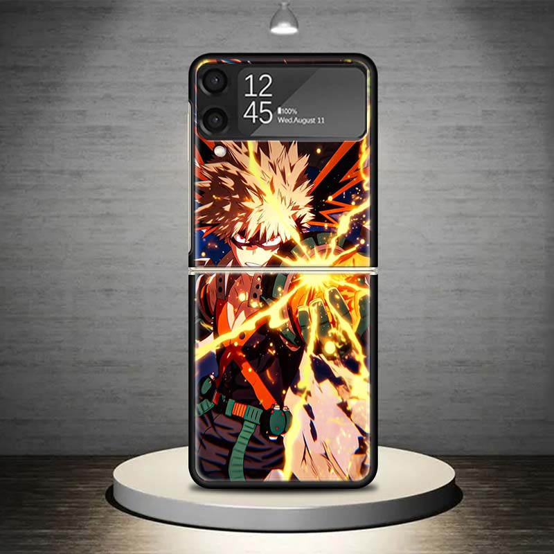 Bakugou Katsuki MHA My Hero Phone Case For Samsung Galaxy Z Flip 7 6 5 4 3 5G Shockproof Cover Z Flip7 Flip6 ZFlip5 Flip3 Flip4