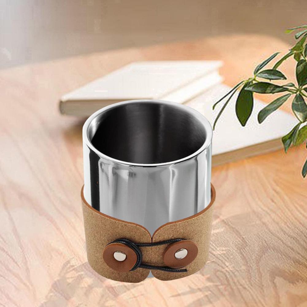 Cork PU Leather Coffee Cup Sleeve Hand Protector Cup Holder Adjustable Coffee Mug Sleeve for Coffee Tea Hot Cold Beverage