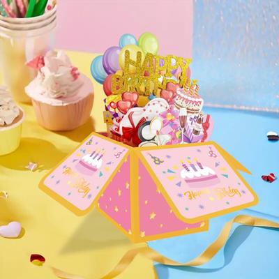 Creative Paper 3D Pops-up Bouquet Bouquet Flower Folding Paper Flowers Floral Box Greeting Card Birthday Wedding