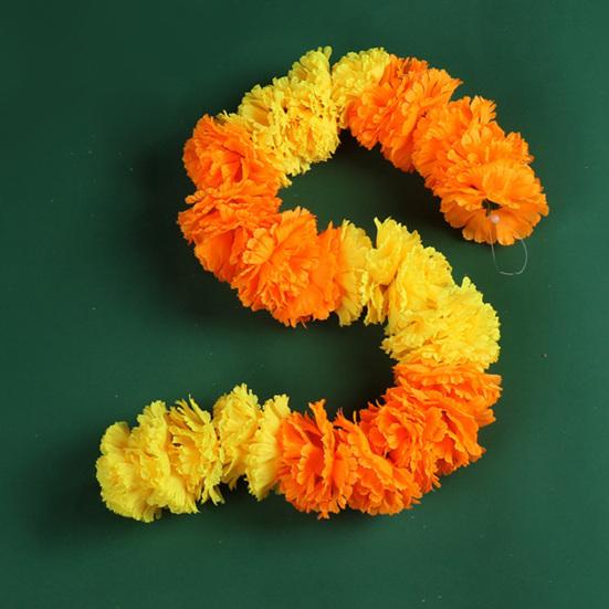 Diwali Marigold Garland Long Strands Artificial Flowers Hanging Pendants Thanksgiving