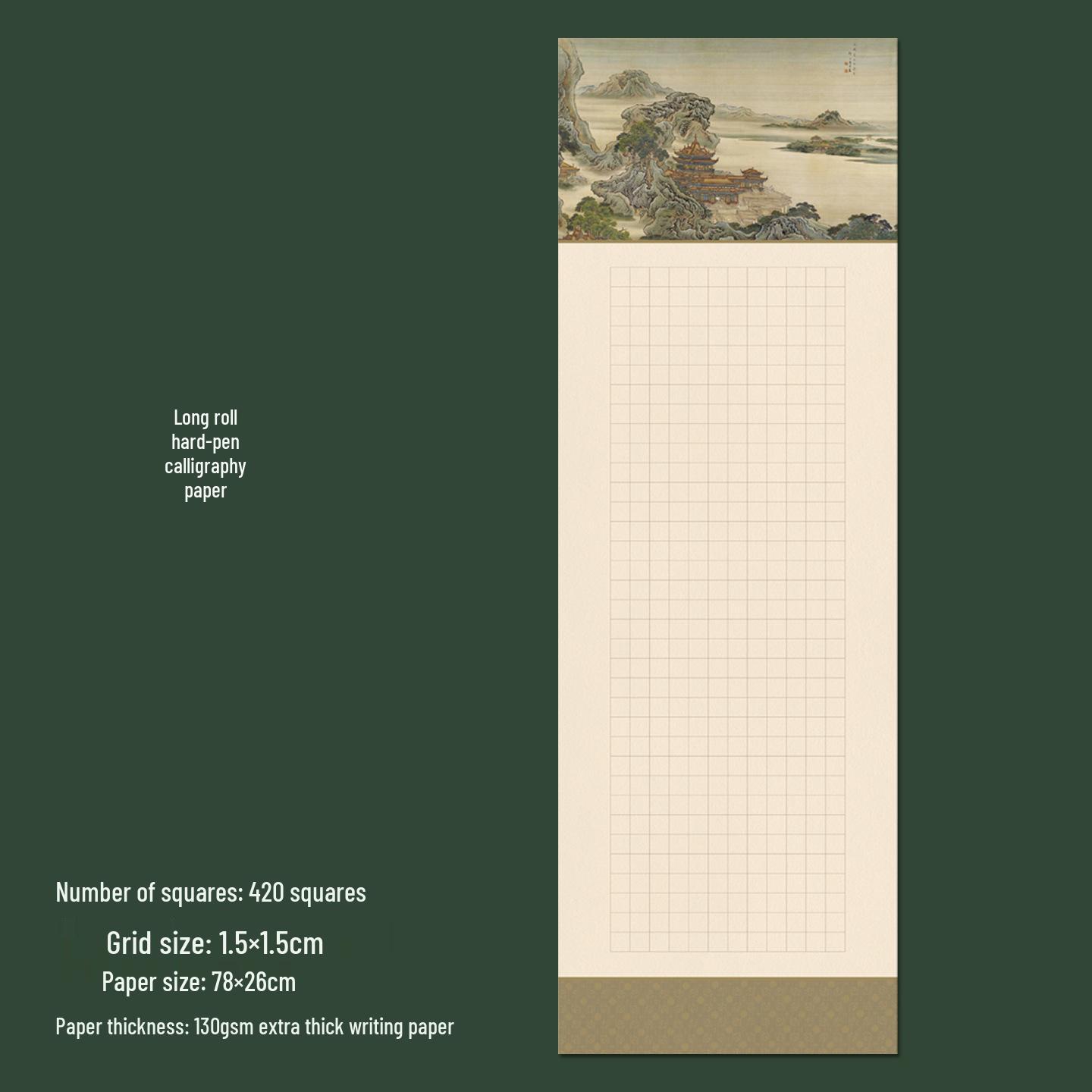 Большая бумага для каллиграфии в виде свитка для практики перьевой ручкой - Стиль древнего текста, 1,5 квадрата, Идеально подходит для каллиграфических работ и соревнований.