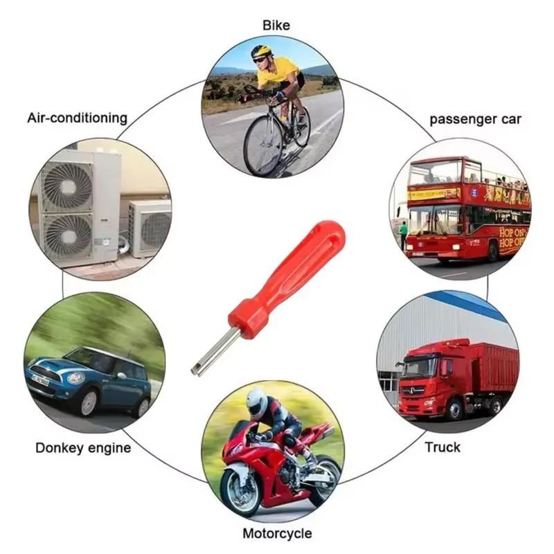 1/5Pcs Car Bike Motorbike Slotted Handle Tire Valve Stem Core Remover Tire Valve Core Screwdriver Car Tyre Repair Install Tools