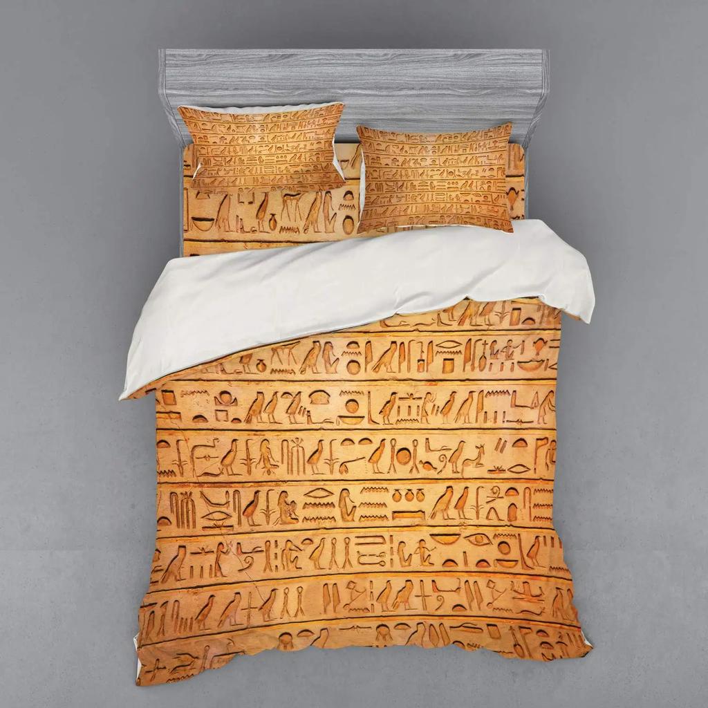 Egyptian Themed Duvet Cover Sets For Teens Adults Quilt Covers Lightweight Down Room Decor 2 Pillowcases 1 Duvet Cover No Quilt