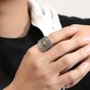 New Retro Cross Vajra Ring Men's Trendy Hip-hop Retro Style Single Ring Jewelry