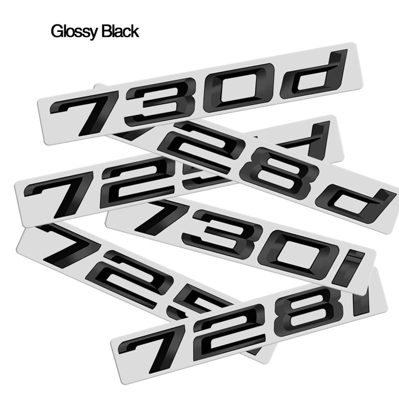 ABS Emblem Glossy Black Car Sticker Badge Decal Body Trunk Decor for BMW 728i 730i 735i 740 745i 750i 760i 730d 740d 750d 760d