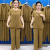 Elegant Summer 2026 Plus Size Ice Silk Two-Piece Set for Moms