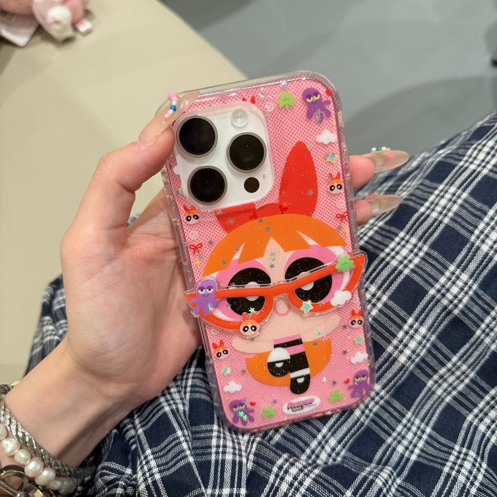 Cartoon for Apple 16Pro mobile phone case iPhone15Max glasses little policewoman 14Plus cute 13 girls