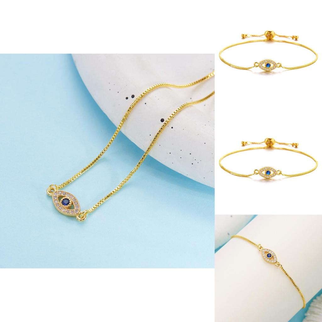 Fashion Pulling Bracelet With Blue Eye Design And Rhinestone Decoration