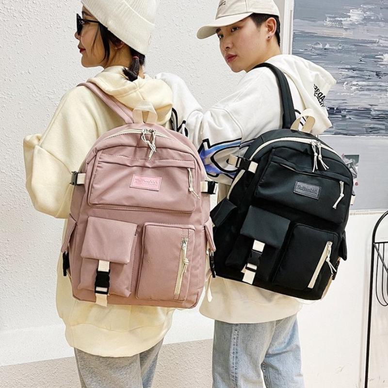 Canvas Women's Backpack Students School Bags for Girls Teenager Cute Multi-pocket Schoolbag Rucksack Handbags Laptop Backpack