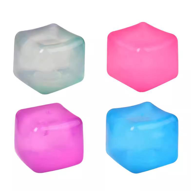 5 Sizes Squeeze Toys Stress Relief Ice Cubes - Squishy Sensory Toys For Anxiety Fidgeting - Kids & Adults Party Favors