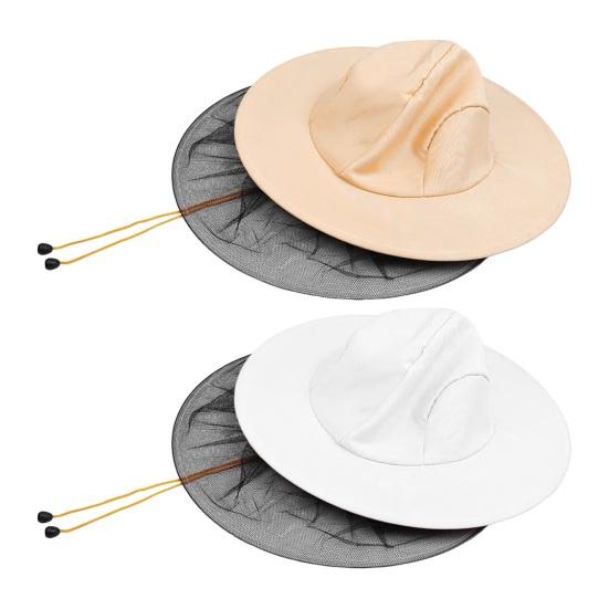 Mosquito Head Net Full-Mesh Design Drawstring Windproof Strap Good Breathability Beekeeping Men Bee Prevention