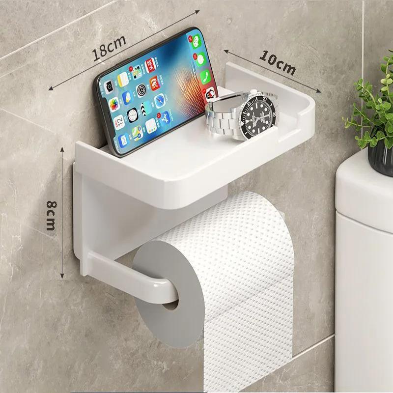 Toilet Paper Holder Plastic Storage Rack Kitchen Towel Placement Of Seasoning Bottles Bathroom Wall Roll Of Paper Phone Storage
