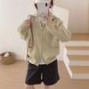 Autumn and winter lapel collar double zipper solid color double pocket casual cardigan temperament thin versatile lazy style knitted sweater