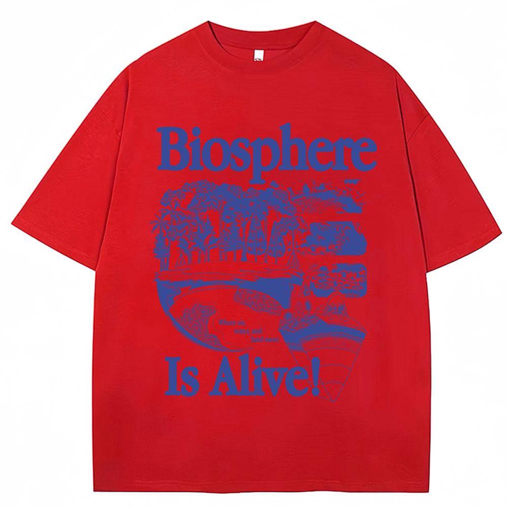 

Biosphere 90s Vintage Science Graphic T-shirt Men Women Fashion Biolody Nature Short Sleeve Oversized Cotton T Shirts 2XL