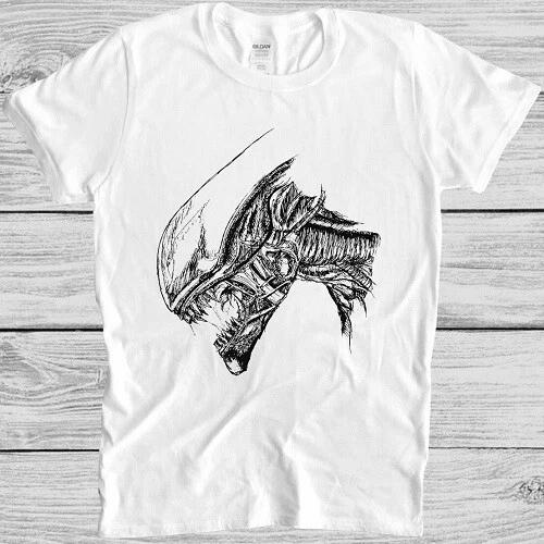 Aliens T Shirt Xenomorphs Head Wariior 80s Cult Movie Sci Fi Cool Gift Tee M350 XXXXL