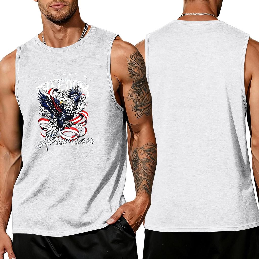 Men's loose and casual print sleeveless shirt