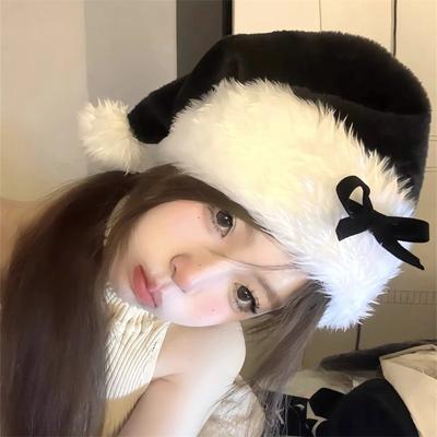 Dark Pure Desire Cos Clothing Black Bow Christmas Hat Birthday Hat Photo Props Hat Dress Up Head Accessories