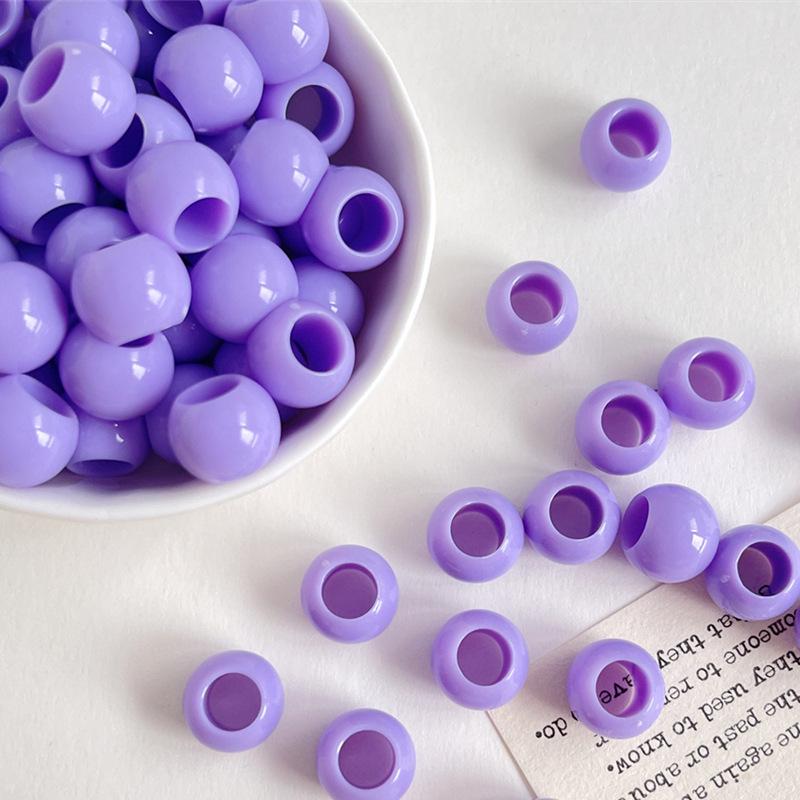 12x10mm Solid Color Acrylic Macaron Beads for DIY Shoelaces, Bag Chains & Weaving Accessories