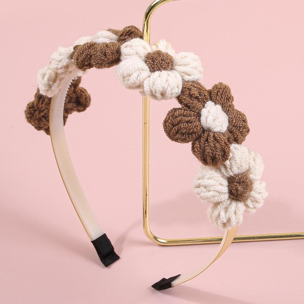 Fashion Women Girls Headbands Knitting Yarn Flower Headbands Cute Flower with Teeth Hairbands Winter Hair Accessories