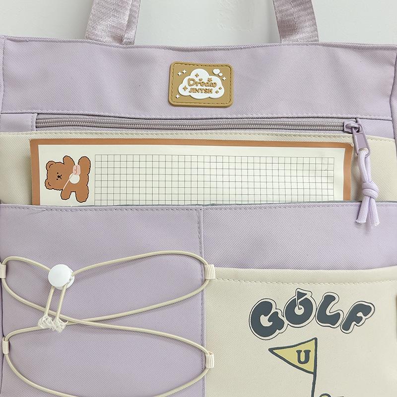 Mochila e Bolsa Transversal Fofas de Grande Capacidade Estilo Coreano para Meninas - Perfeita para Estudantes