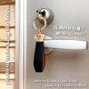 [POP.HEART] Crown Keychain, Tiara, Strap, White Leather, Luxury Key Ring, Sparkling, Stylish, Cute, Leather Bag Charm for Men and Women [Used]