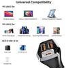Universal Car Charger Phone, USB-C and USB-A, Cigarette Lighter Black