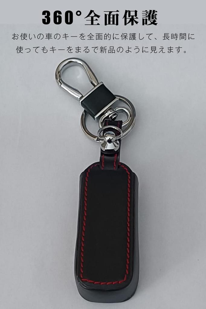 Key Cover for Honda NBOX Key Case Key Shell, 3. Genuine leather / 4 buttons / black