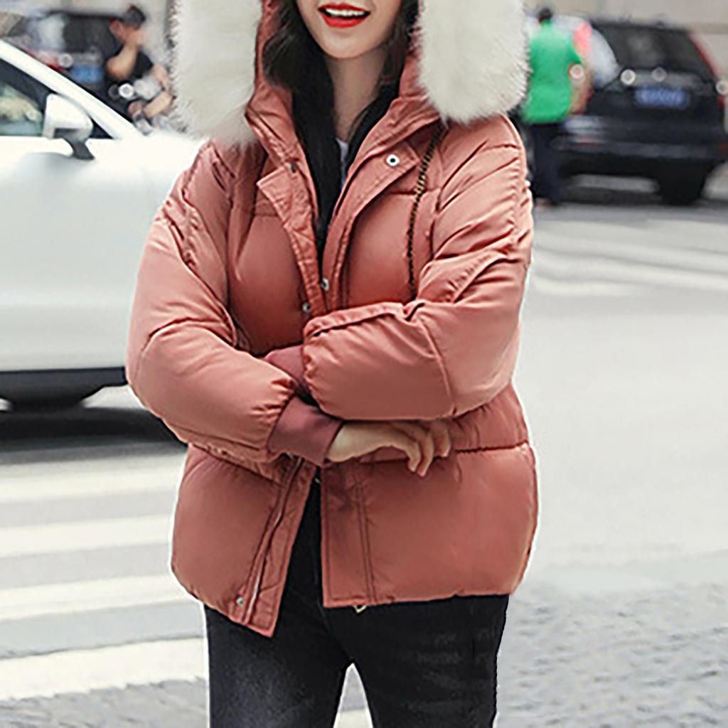 Damen- und Wintermode Kurze Daunen-Baumwolljacke Einfarbig Brotjacke