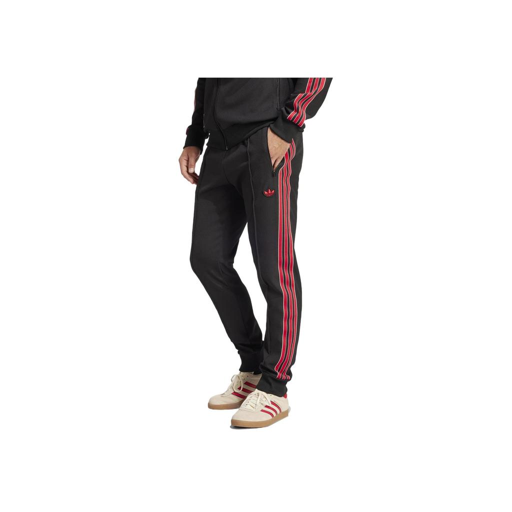 adidas Originals Manchester United Terrace Icons Track Pants Black Red JF0359