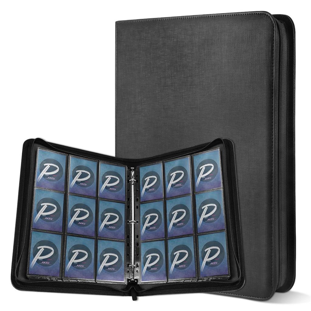 PAKESI Star Card File with 9 Pockets and 25 Inner Holds 450 PU Card for Collecting Star Cards and Other Star Card Collection File Leaflets, Cards,