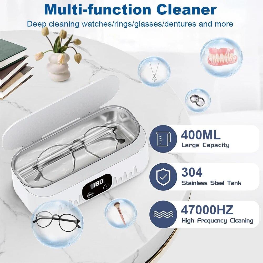 Ultrasonic Cleaner Glasses Cleaner for Jewelry Watches Denture Ultrasonic Cleaner High Frequency Vibration Washing Machine
