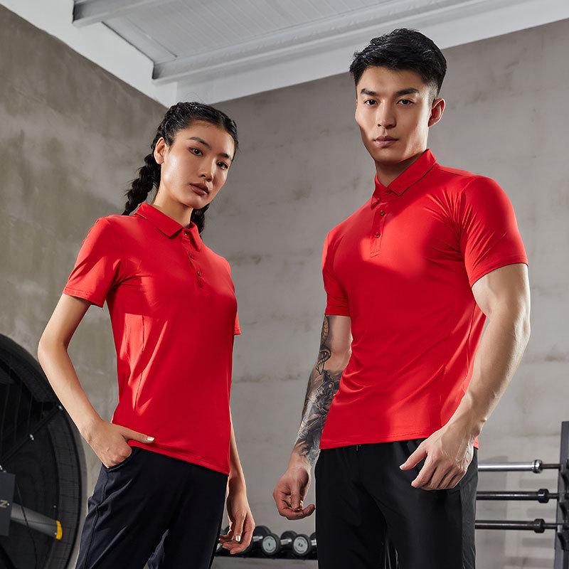 Quick-Drying Sports T-Shirt: Short Sleeve, Casual Polo, Custom Printed for Fitness and Corporate Culture.