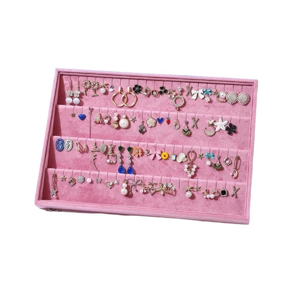 Stackable Pink Earring Display Tray Elegant Necklaces Display Props  Dresser
