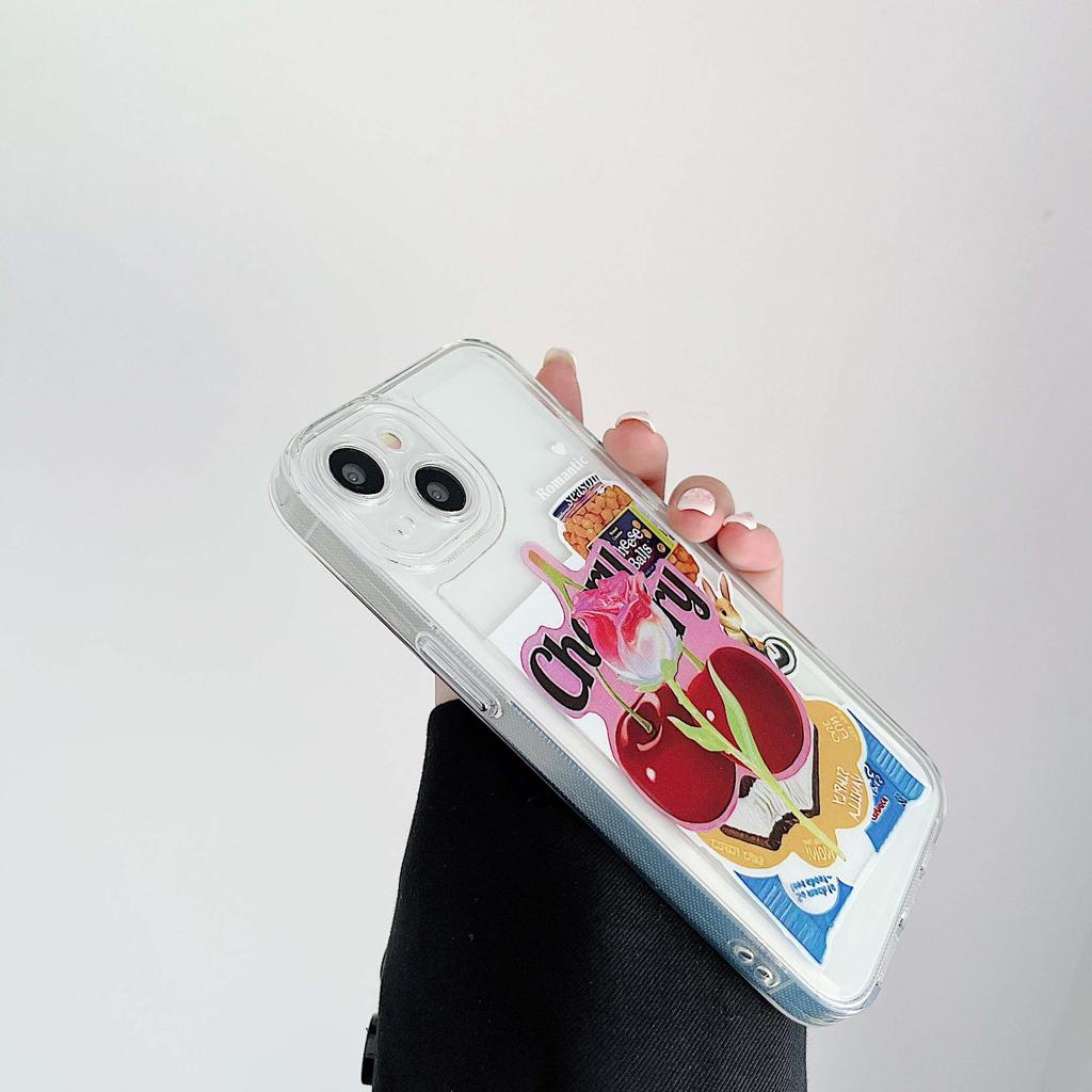 Ins Kirsche Kaninchen Cartoon Schöne Telefon Fall Für Iphone X Xr 11 13 Pro Max Xsmax 12 14 Promax Plus Cartoon label Abdeckung Capa