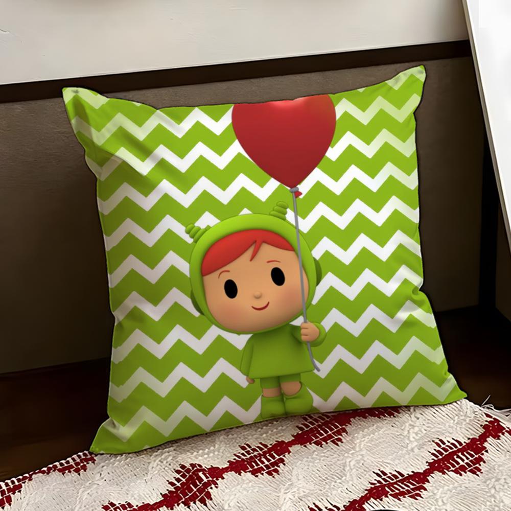 Cartoon Cute PPocoyo Cushion Cover Reversible Soft Durable Pillow Cover Home  Car MultiScene Use for Daily Comfort