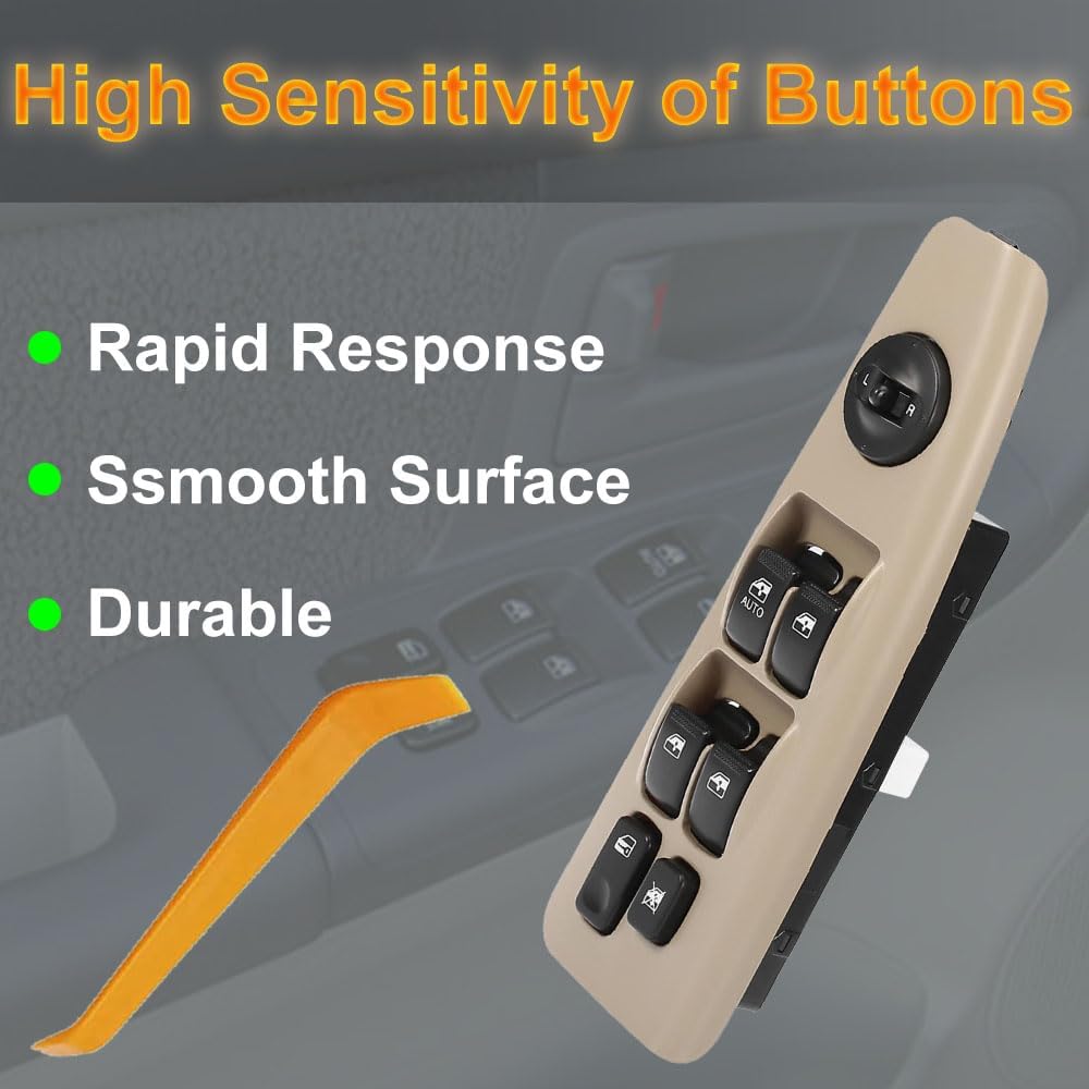 93570-2F200 Interruptor Elétrico Automático de Vidro Dianteiro Esquerdo do Motorista Compatível com Kia Spectra & Cerato 2004-2009, Interruptor Mestre Elétrico de Vidro do Lado do Motorista