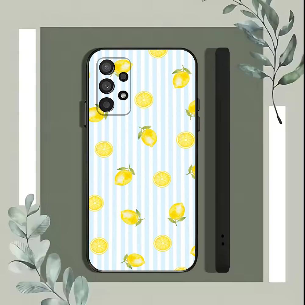 Style Lemon Phone Case For Samsung S25,S24,S21,S22,S23,S30,Ultra,S20,Plus,Fe,Lite,5G Black Cover